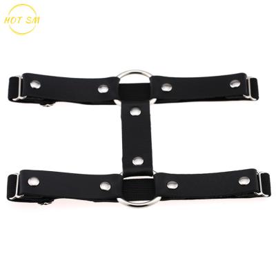 China Fashinoable PU Double Row ALLOY Leg Garters Ring Leg Elastic Punk Harness Garter Belt Suspender PU Gothic Adjustable Sexy Leg Garter for sale