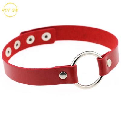 China Cosplay or Role Playing Choker Collar Soft PU Adjustable Leather Hoop Fashion Cool Rock Style Punk Goth Choker Choker Simple O-ring Charm Choker for sale