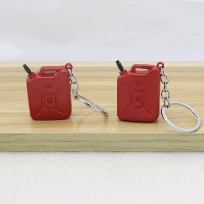 China Custom Red Key Pendant Oil Barrel Pendant Model Tank Metal Gas Key Chain for sale