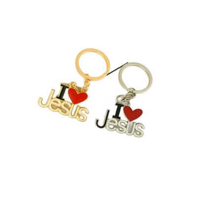 China Christian Love Jesus Cross Religious Zinc Alloy Pendant Car Keychain Pendant Bag Metal Catholic Children's Decoration Accessories I for sale