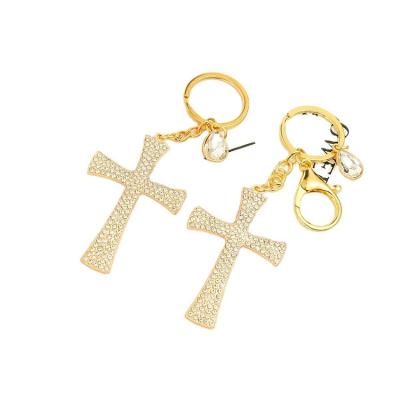 China European and American Starry Shiny Pendant Cross Jewelry Couples Key Chain Preservation Color Bags Fashion Metal Pendant for sale