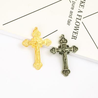 China Retro Cross Pendant Christian Jesus Temple Twelve Apostles Keychain Religious Catholic Pendant Zinc Alloy Accessories Religion for sale