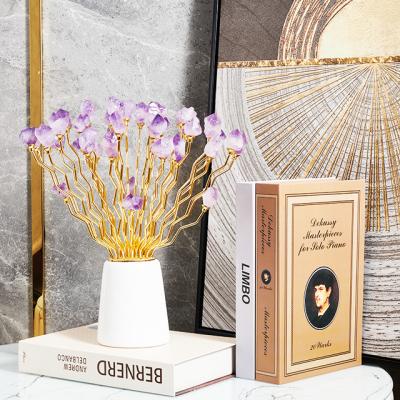 China High-end Southeast Asian TV Cabinet Decoration Accessories Lights Luxury Simple Style Rich Tree Pure Copper Amethyst for sale