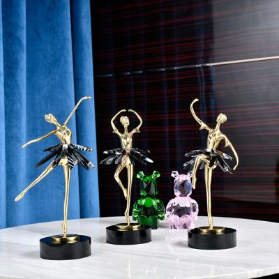 China Pure copper home accessories of Crystal Ornaments Light Luxury Soft of Southeast Asian ornaments modern light luxury ballet girls for sale