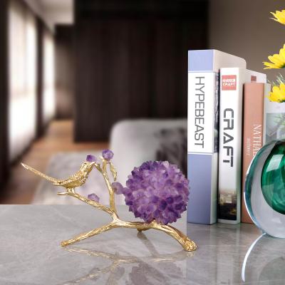 China Modern minimalist light luxury natural study bedroom TV cabinet ball China amethyst decoration for sale