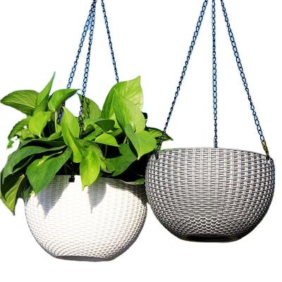 China Southwest Resin Plant Pots Basket Hang Plant Flower Pot Hanger Outdoor Hanging Basket for Wall Decoration Garden for sale