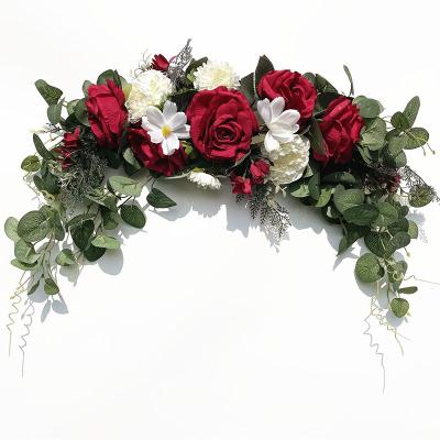 China Genuine European Style Burgundy Garlands White Decorative Swags Wire Wreath Marigold Garland Indian Wedding Plastic Christmas for sale