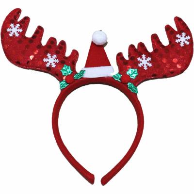 China Christmas style Santa Claus gift European and American antler head buckle adult kids performance props bric wholesale for sale