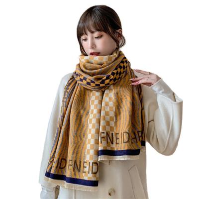 China Autumn And Winter New Arrival Polyester The Other Scarves Shawls Scarf For Women Hijab Hijab Cotton Print Spot Goods Adult for sale