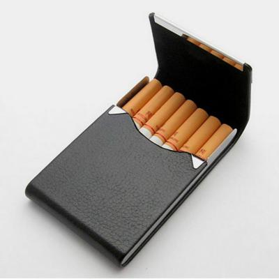 China PU Aluminum Card Aluminum Card Stainless Steel Storage Container Pocket Holder Tobacco Cigarette Box Cigarette Box Metal Cigar Smoking Case for sale