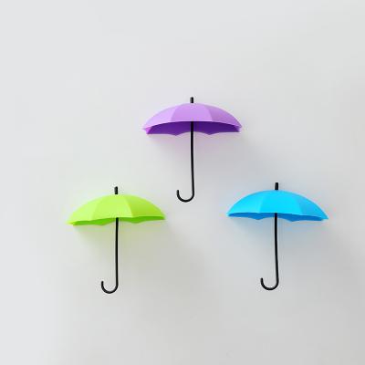 China New Classic / Postmodern Umbrella Shape Color Storage Bracket Wall Decoration Stick Hook Three Packs for sale