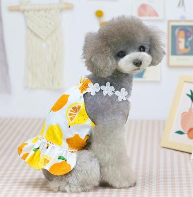 China Lemon Viable Style Valentines Fashion Summer Dog Dress Dog Cooling Skirt for sale