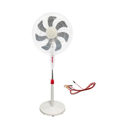 China 12V Floor Fan 16 Inch 12v DC Stand Fan Battery Solar White 7 Blades 3 Blades 3 Speed ​​Control Outdoor High Wind for sale