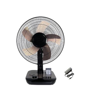 China 2 USB Charging Ports LED Display Power Table Fan 12V Lithium Battery USB Fan Socket LED Lamp Light Rechargeable Power Display Fan Blades Aluminum Charging High Wind for sale