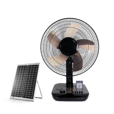 China Solar Fan 12V DC Table Display Power LED Socket Dual USB Rechargeable LED Light Power Solar Battery Desktop Solar Fan 2 USB Desk Show Aluminum High Wind 5 blades for sale