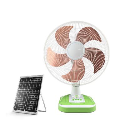 China High Quality 18 Inch Pure Copper Large Motor Aluminum Blade High Wind Table Fan 12V Solar Rechargeable Solar Fan for sale