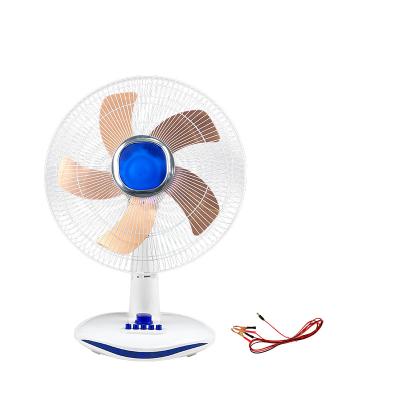 China 16 Inch Low Voltage High Wind 12V Table Fan DC Fan High Quality Solar Battery Outdoor Electric Fan for sale