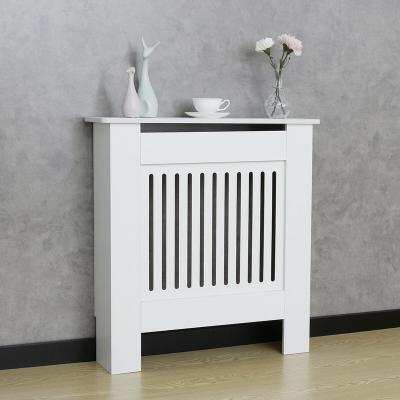 China Eco-friendly Modern Adjustable Radiator Cover Cabinet Grill Style White MDF Radiator Heater Cover for sale