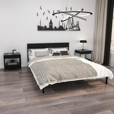 China Modern Modern Room Furniture Shapes King Size Bed Iron Frame Hotel Style Bed for sale