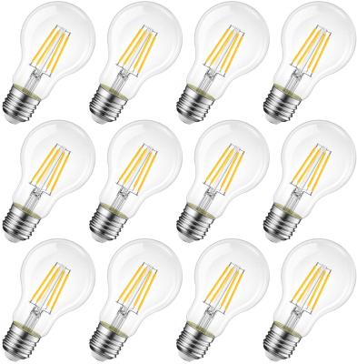 China New Residential Wholesale Decorative LED Filament LED Light Bulb ERP 110V 220V A60 2W 4W 6W 8W 10W E26 E27 Dimmable CE for sale