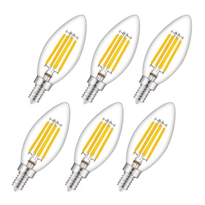 China Hotel Retro Style Decorative Good Filament Light Lamp Chip Chandelier, 2w Candle Filament Led Bulb Assembled By Hard Glass for sale