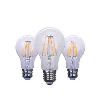 China Residential Decorative Light Bulb 2700K 600lm 6w E27 A60 A19 Led Filament Bulb Light for sale