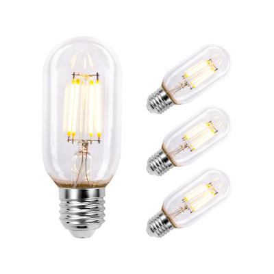 China Theme Park Light Bulb 4W 5W 3000K E26 E27 Edison Style T14 T45 T9 Amber Glass Dimmable LED Filament Tubular Low Antique Clear Bulbs for sale