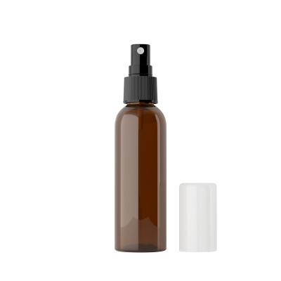 China Full Cover Personal Care 60ml Spray Bottle Transparent Milky White Plastic Pet Bottle Liquid Sub Bottle for sale