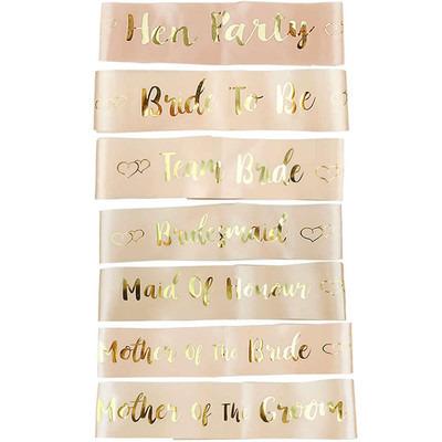 China Eco-friendly Materials Accept Custom New Design Bridal Shower Sash Rose Gold Bride To Be Bride Sash for sale