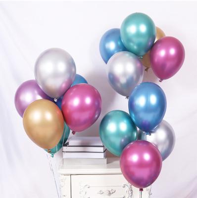 China Hot Selling Eco-friendly 10 Inch Latex Balloon Metallic Round Party Supplies Wholesale Birthday Wedding Decoration Favors Balloons for sale