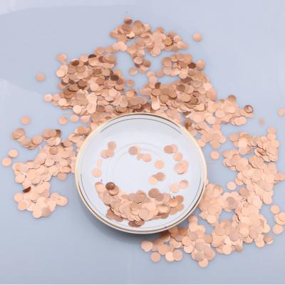 China Colorful Pink Confetti Filler Gold Decorations 1CM Wedding Materials Round Balloon Confetti Eco-friendly Glitter PVE for sale