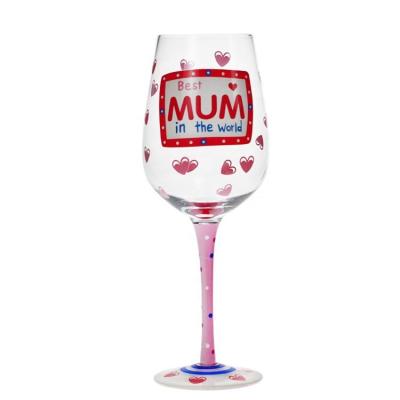 China Top Selling Colored Glass Red Wine s Creative Design Wine Hand Painted GlasCustom Paint Glass Hand Painted Goblets for sale