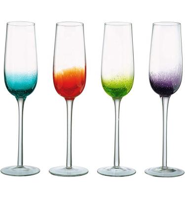 China Unique Hot Selling Amazon Champagne Flutes Wedding Gift Assorted Colors Flutes Champagne Flutes Glass for sale