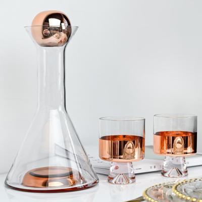 China Promotional Whiskey Wine Glass Whiskey Decanter Glass Set With Logo for sale