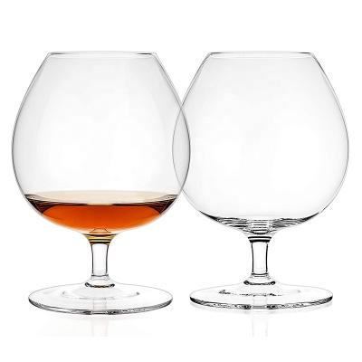 China Crystal Glass Hnad Made 750ml Larger Capacity Lead Free Crystal Cognac Brandy Bourbon Crystal Balloon Glass for sale