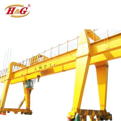 China Outdoor Mobile Heavy Duty Gantry Crane 50ton 100t Double Girder Gantry Crane Rail Overhead Crane for sale