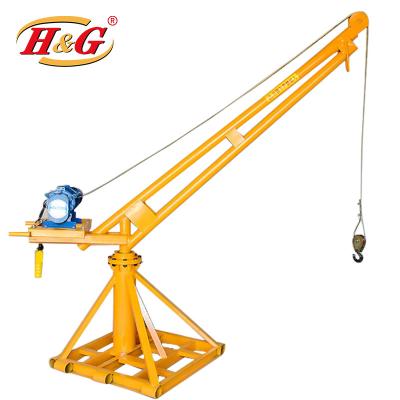 China Bridge Crane 360 ​​Degree Rotate Machine Electric Hoist 100kg 500kg Mini Portable Mobile Pickup Jib Crane For House Construction for sale