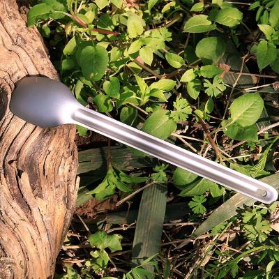 China Spork Spoon Long Handle Durable Titanium Outdoor Camping Spoon Titanium Camping Spoon for sale