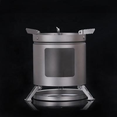 China Lightweight Titanium Stove Wood Stove Portable Folding Outdoor Camping Light Burner To Increase Picnic Cooking Hunt for sale