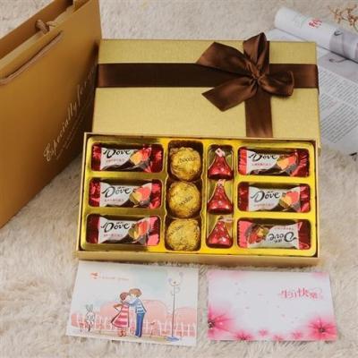 China Reasonable Price Recyclable Delicate Appearance Chocolate Wrapping Gold Empty Kraft Paper Gift Boxes With Dividers And Lids for sale