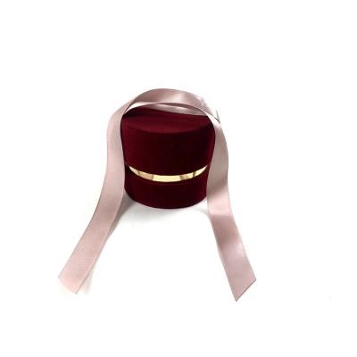 China Recyclable Wholesale Custom Ribbon Velvet Jewelry Box Pendant Necklace Ring Box Jewelry Gift Box for sale