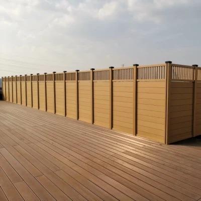 China Hot Selling Privacy Wpc Garden Two Tone Compound Wood Fenc Garden Fence Anti-UV Easily Assembled Panels for sale