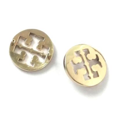 China Handbag accessories factory hardware shoe buckle direct alloy rivets metal brand logo for summer casual slippers accessories for sale