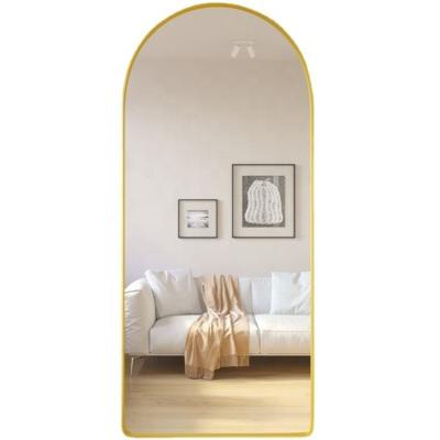 China Minimalist China Custom Design Decorative Wall Dressing Black Gold Standing Integral Mirror For Bedroom Good Reputation Supplier for sale