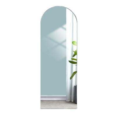 China Manufacturer Minimalist Simple Easy Installation Easy Operation Bracket Custom Arch Floor Dressing Full Body Length Glass Mirror for sale