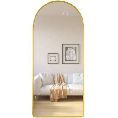 China Large Customized Minimalist Black Integral Floor Standing Framed Mirror 65*22inch 80*180cm for sale