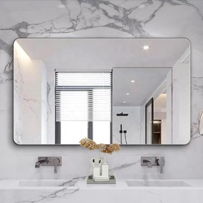 China Contemporary Luxury Custom Square Large Size Toilet Bathroom Hotel Mirror With Metal Frame for sale