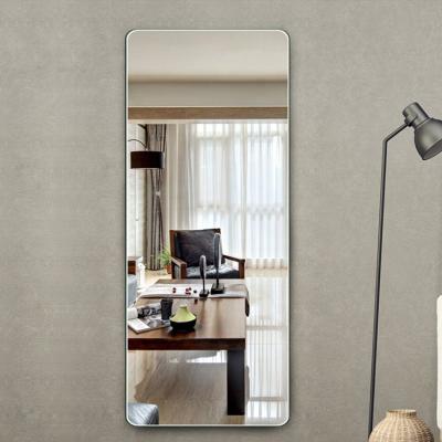 China 50*150cm Full Body Mirror Wall Sticker Minimalist Mirror Long Hanging Mirror Bathroom Decorative Wall Frameless Beveled Mirror for sale