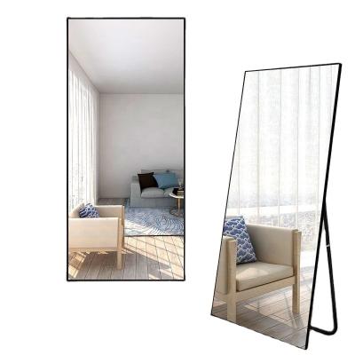 China New Design High-end Minimalist Frameless Aluminum Frame Art Decoration Wall Mirror Gold Square, Dressing Mirror for sale