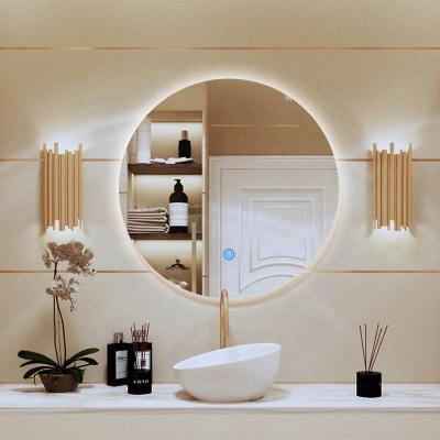 China Bright waterproof smart led mirror lighted bathroom illuminated round bathroom mirror with led light for home decoration for sale